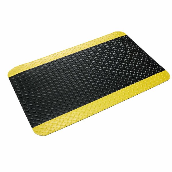 Crown Matting Technologies Industrial Deck Plate 2'x3' Black w/Yellow CD 0023YB